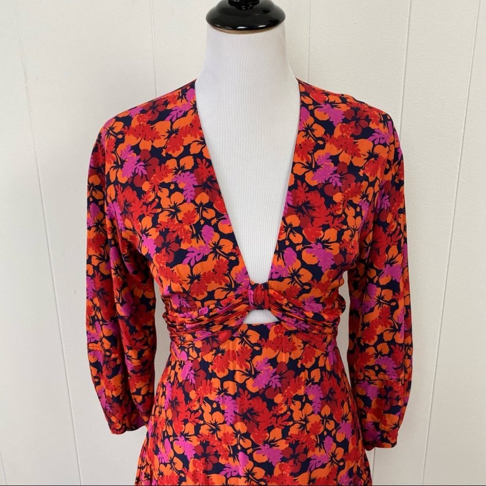 Derek Lam Talia Floral Babydoll Cutout Dress - Picture 16 of 16